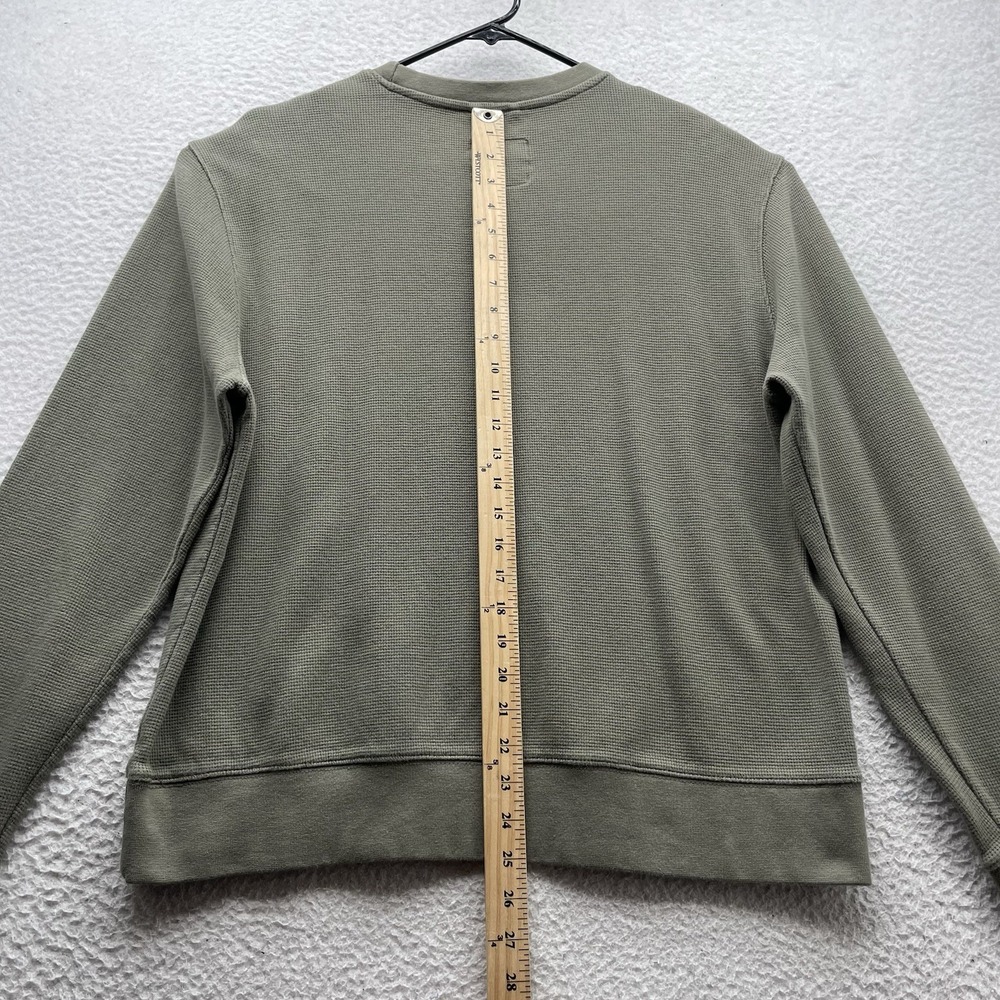 Iron And Resin Sweater Mens XL X-Large Army Green Waffle Knit Thermal Pullover - Picture 5 of 10